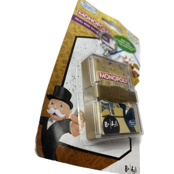 Monopoly Real Mini Game Keychain Travel Hasbro Game Monopoly Family Fun Game New - Picture 3 of 4